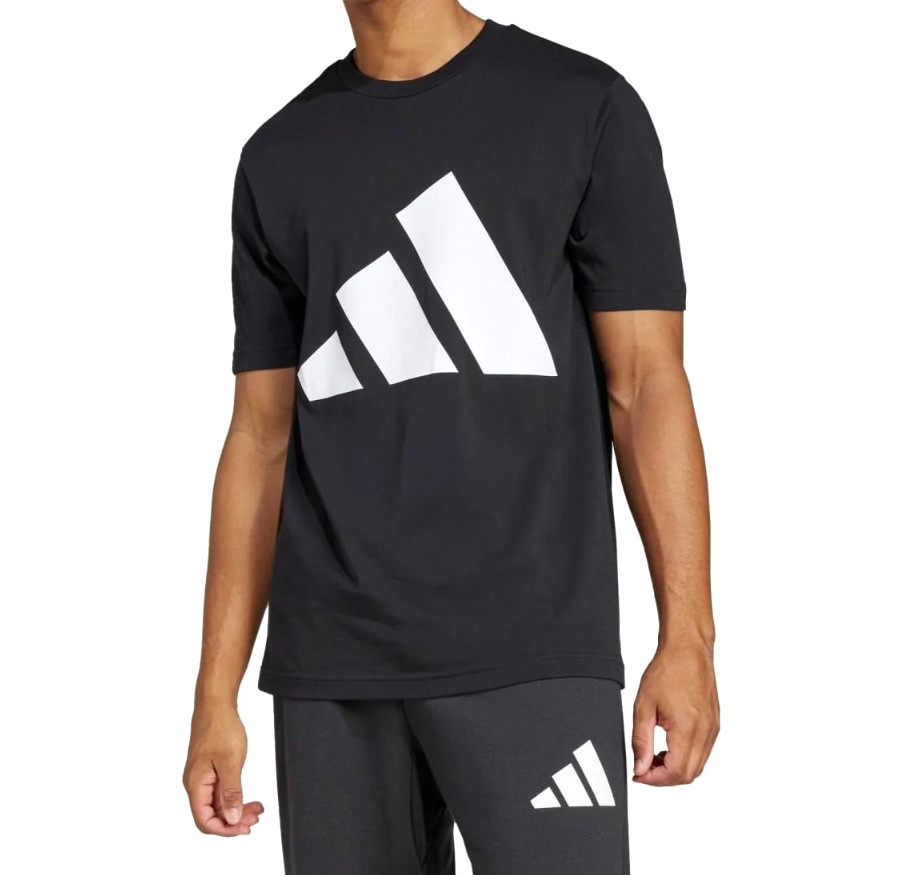 adidas Men’s Essentials Big Logo T-Shirt, Black/White Size S, M, L NEW JE8945