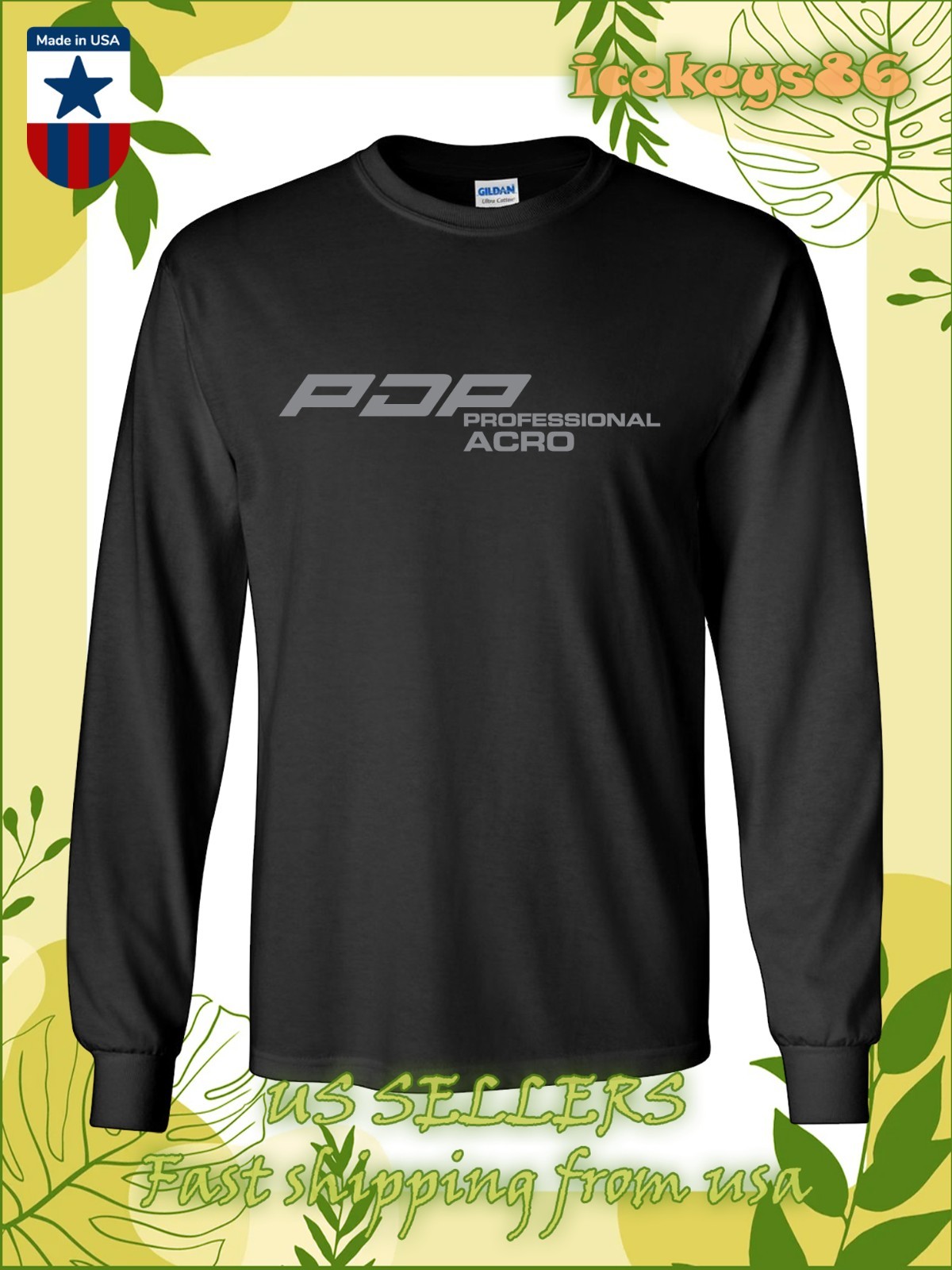 New Walther PDP Pistols Logo Men’s Long Sleeve T-Shirt American Size T-Shirt
