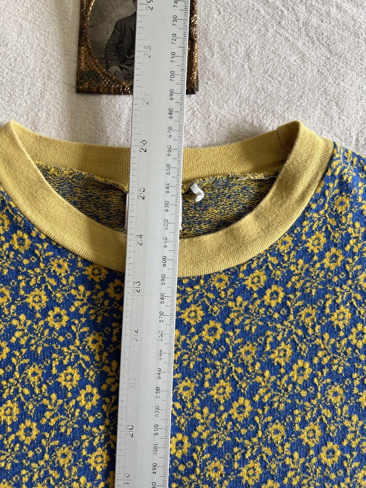 LVC T-Shirt M 1960’s Levi’s Knitted Jacquard Floral Raised Pattern Single Stitch gallery