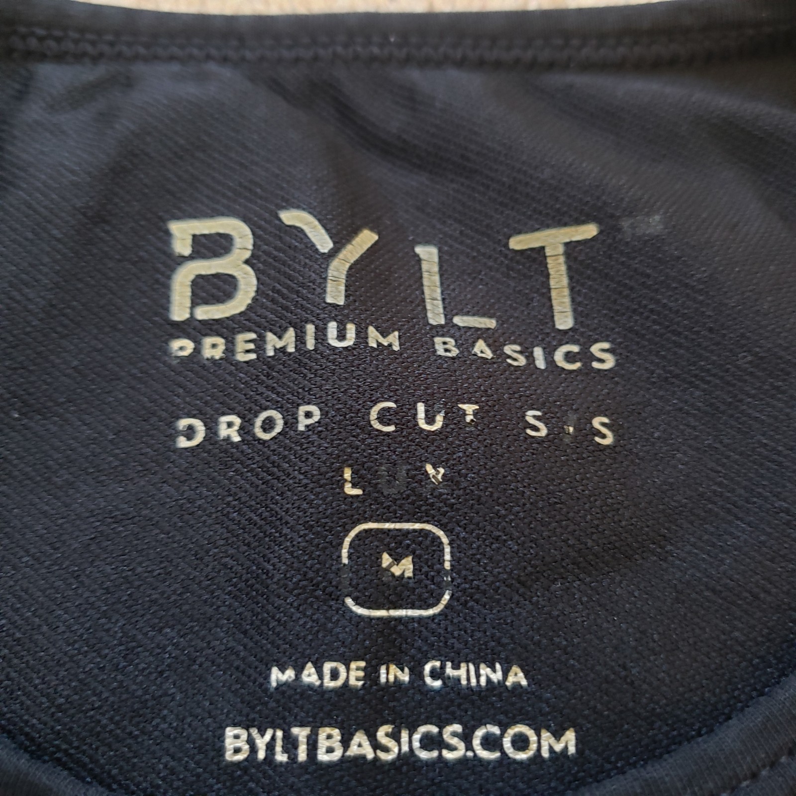 Bylt Drop Cut Lux Short Sleeve Sz Medium Mens Black Stretch T-Shirt Plain Blank gallery