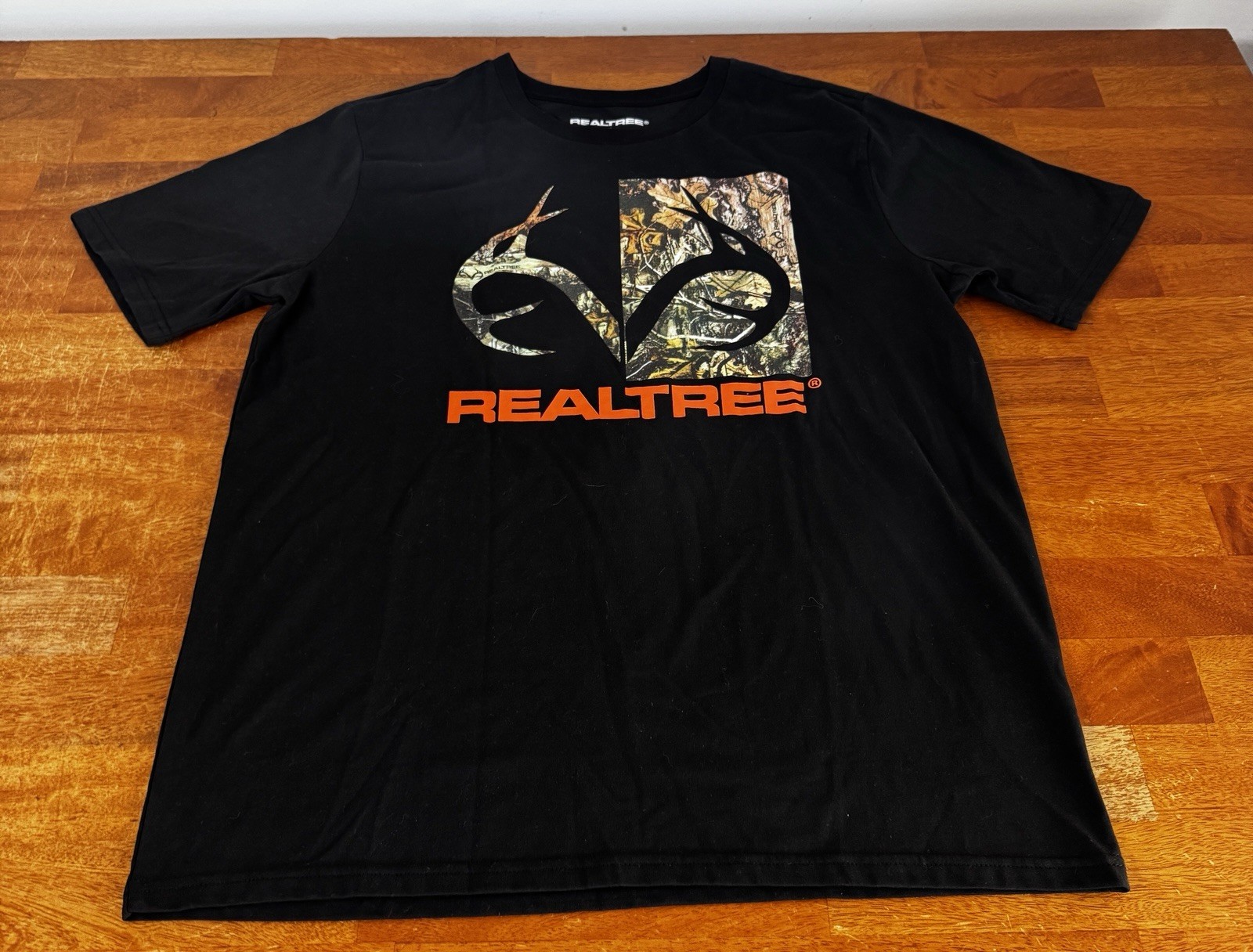 Realtree T-Shirt Deer Antlers Camouflage Graphic Men's Xl Black Tee gallery