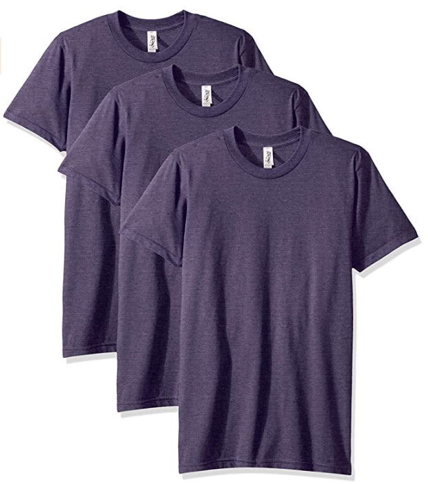 Marky G Apparel Men’s 50/50 T-Shirt (3 Pack) Short Sleeve T-Shirt Purple XS, NWT