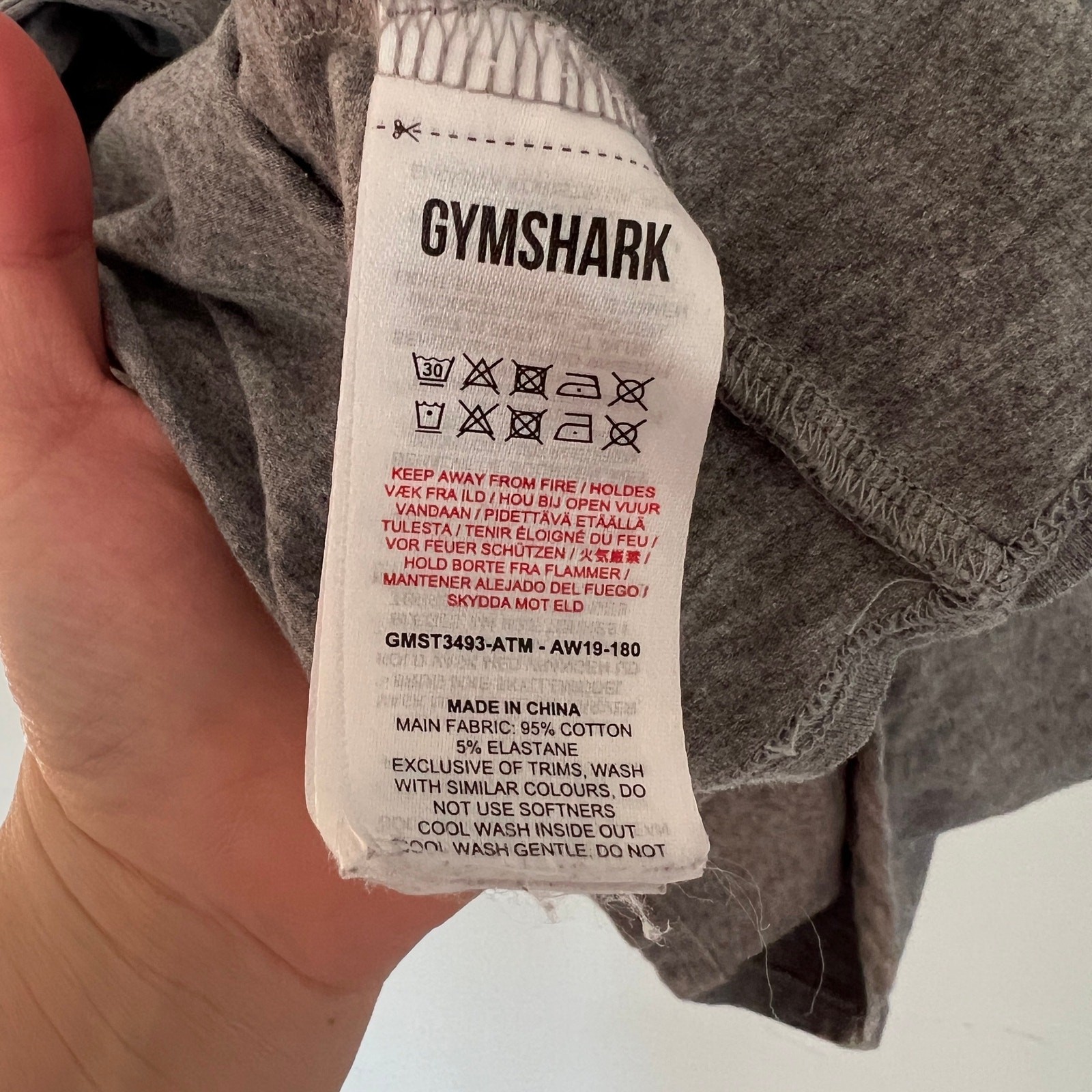 Gymshark Gray Graphic Training Tee XL Mens Cotton Elastane Workout Shirt gallery