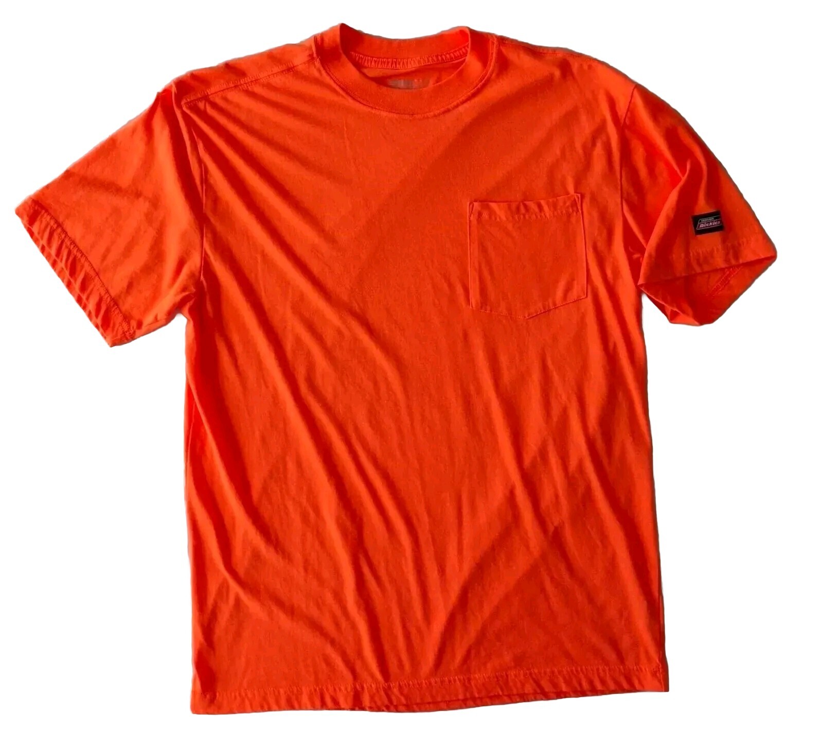 DICKIES Genuine Pocket T-Shirt Orange S/S Men’s Size Medium EUC
