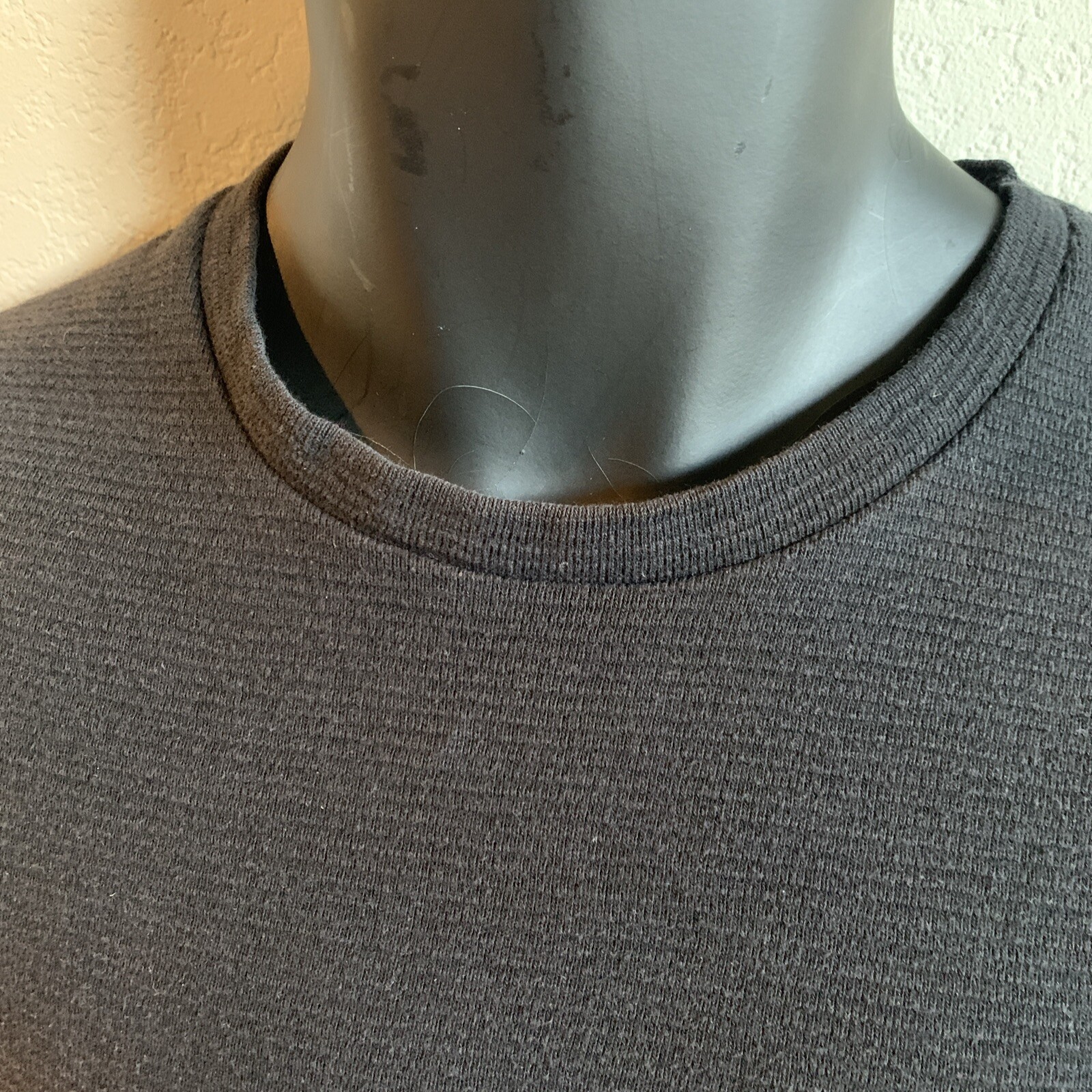 Zara Black T-Shirt Short Sleeve Textured Ribbed Men's Large Stretch gallery