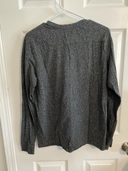 GoodMan Brand Long Sleeve Front Pocket Tee Gray Color Medium Size Good Man