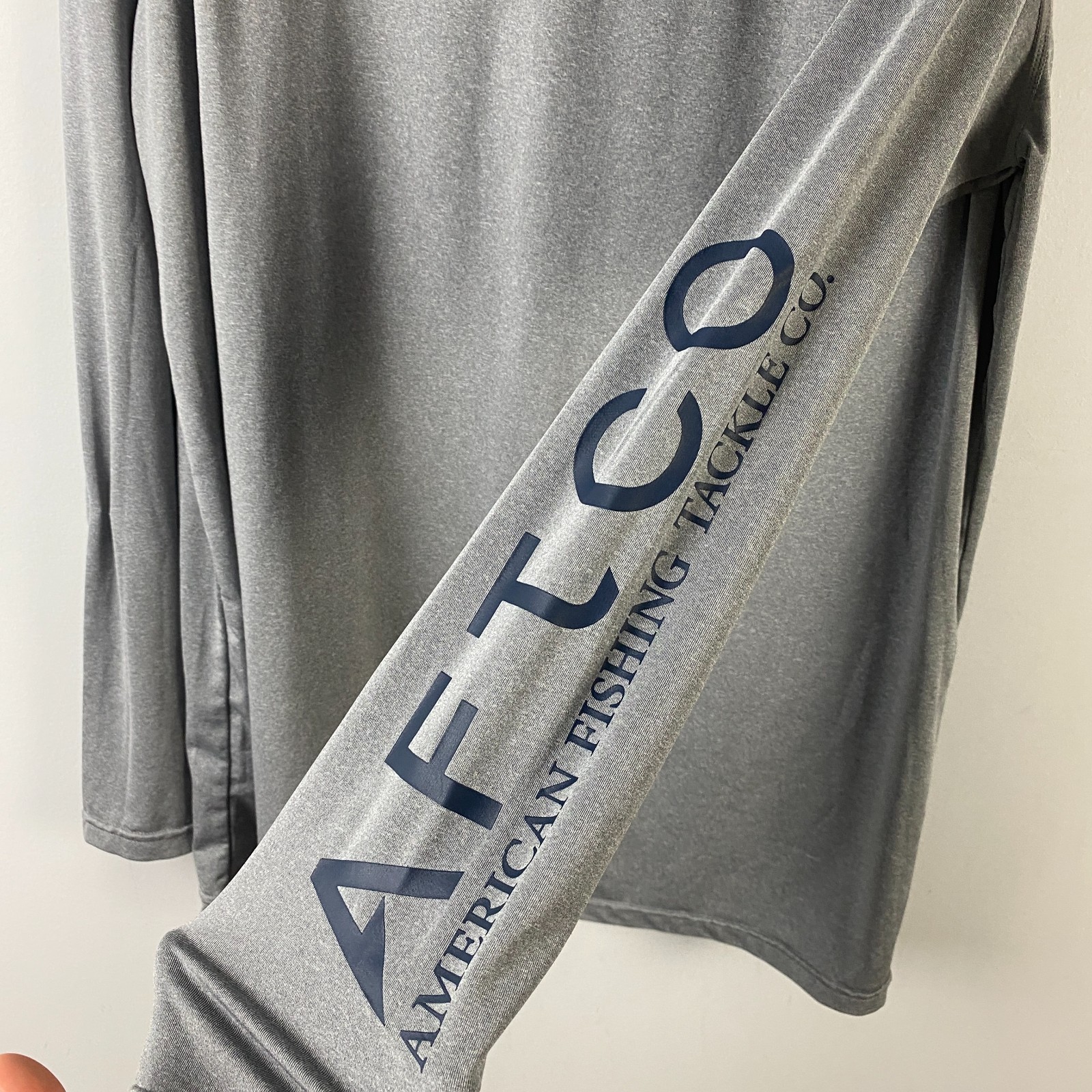 AFTCO T Shirt Mens XL Long Sleeve Tee Fishing Long Sleeve Pullover Gray gallery