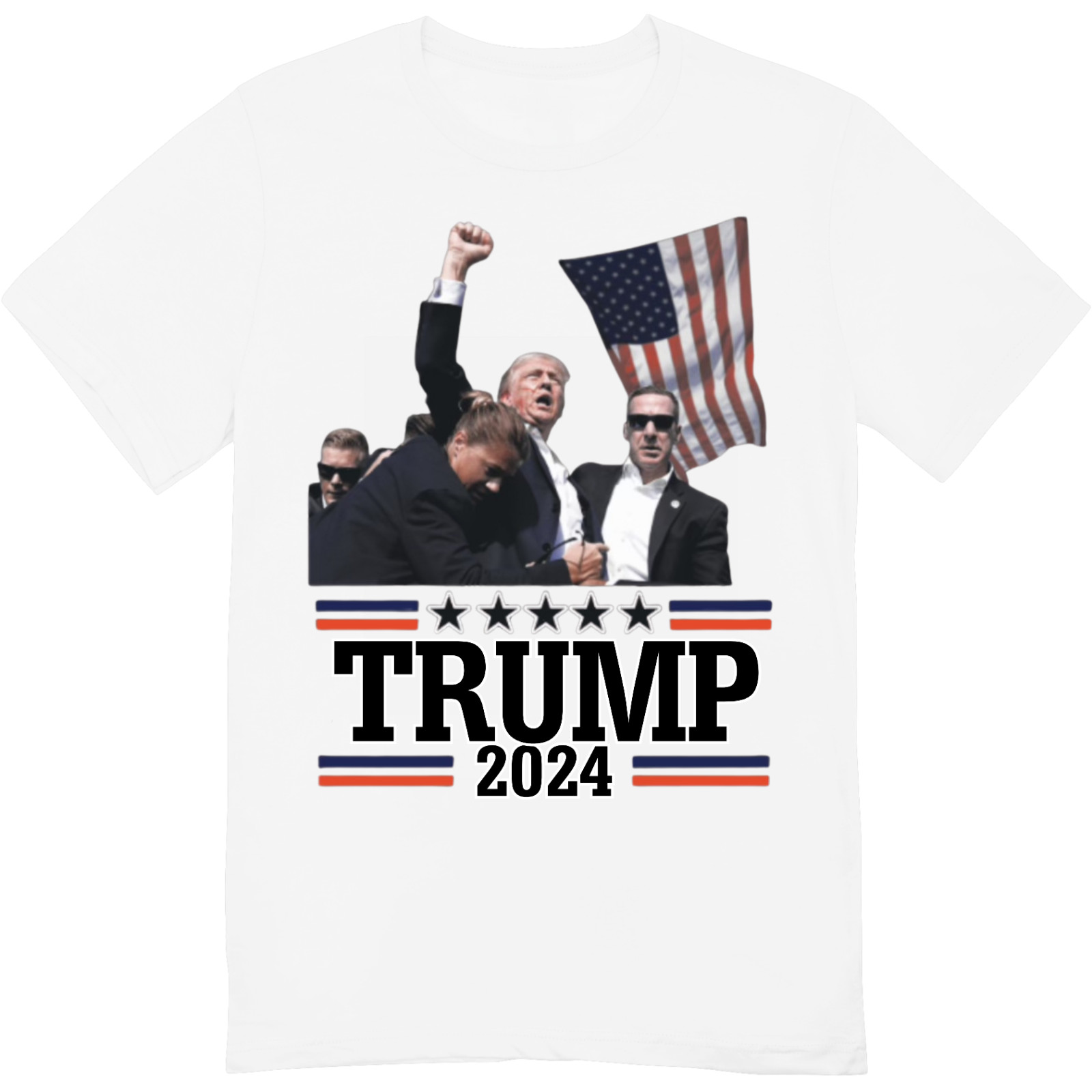 President Donald Trump Rally Shooting Shirt USA MAGA Fist Pump Fight TRUMP 2024 gallery