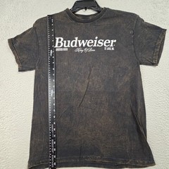 Budweiser Beer Shirt Mens Medium Black Distressed Eagle Brew Dive Bar Retro NWT