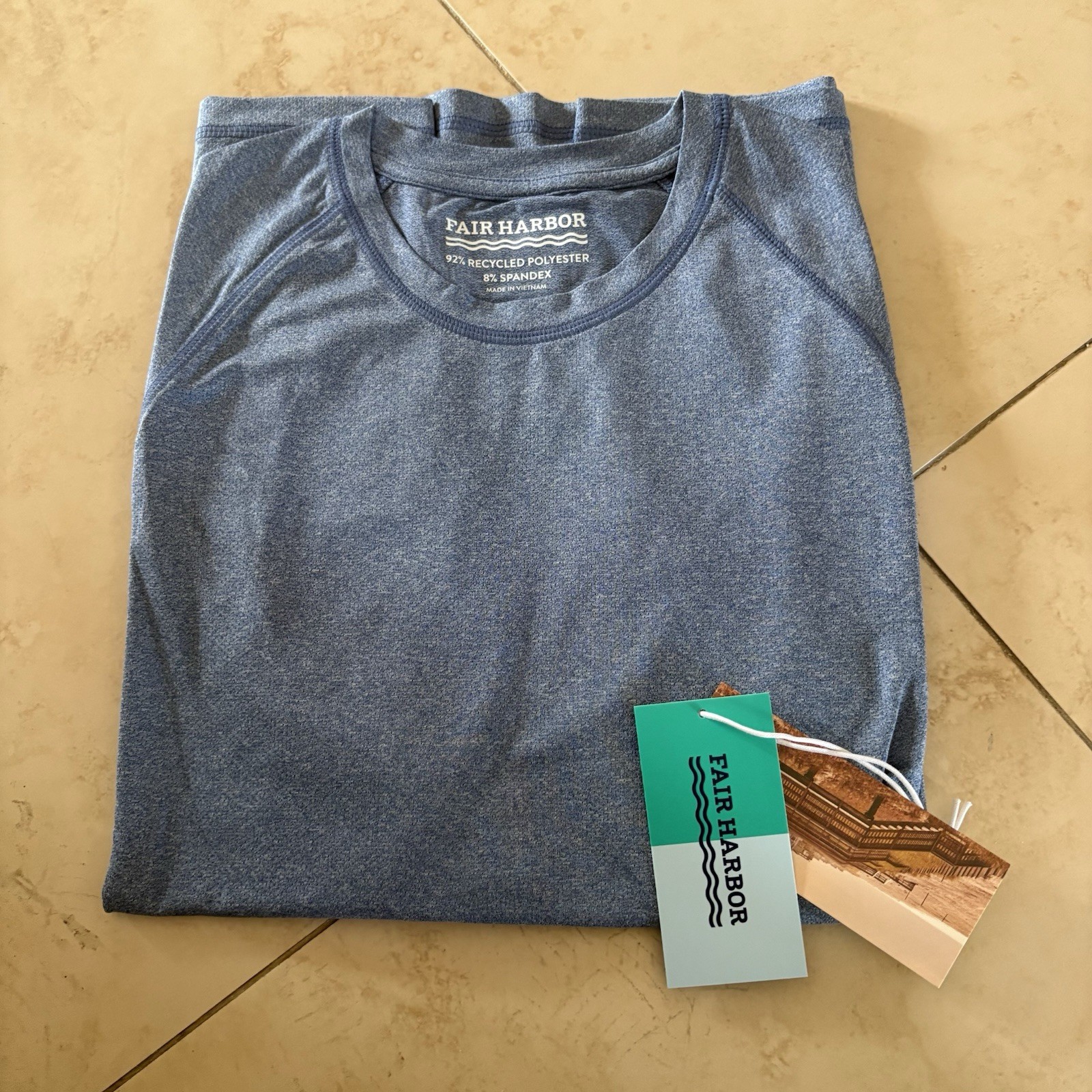 Fair Harbor Breezeknit Tee Shirt Heather Navy – Men’s Sz Medium M
