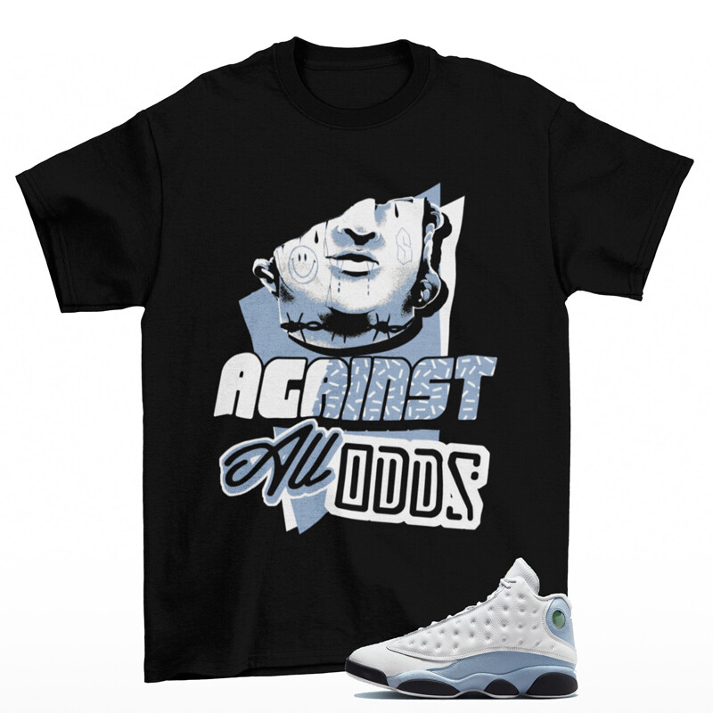 All Odds Shirt Black to Match Air Jordan 13 Blue Grey 414571 170