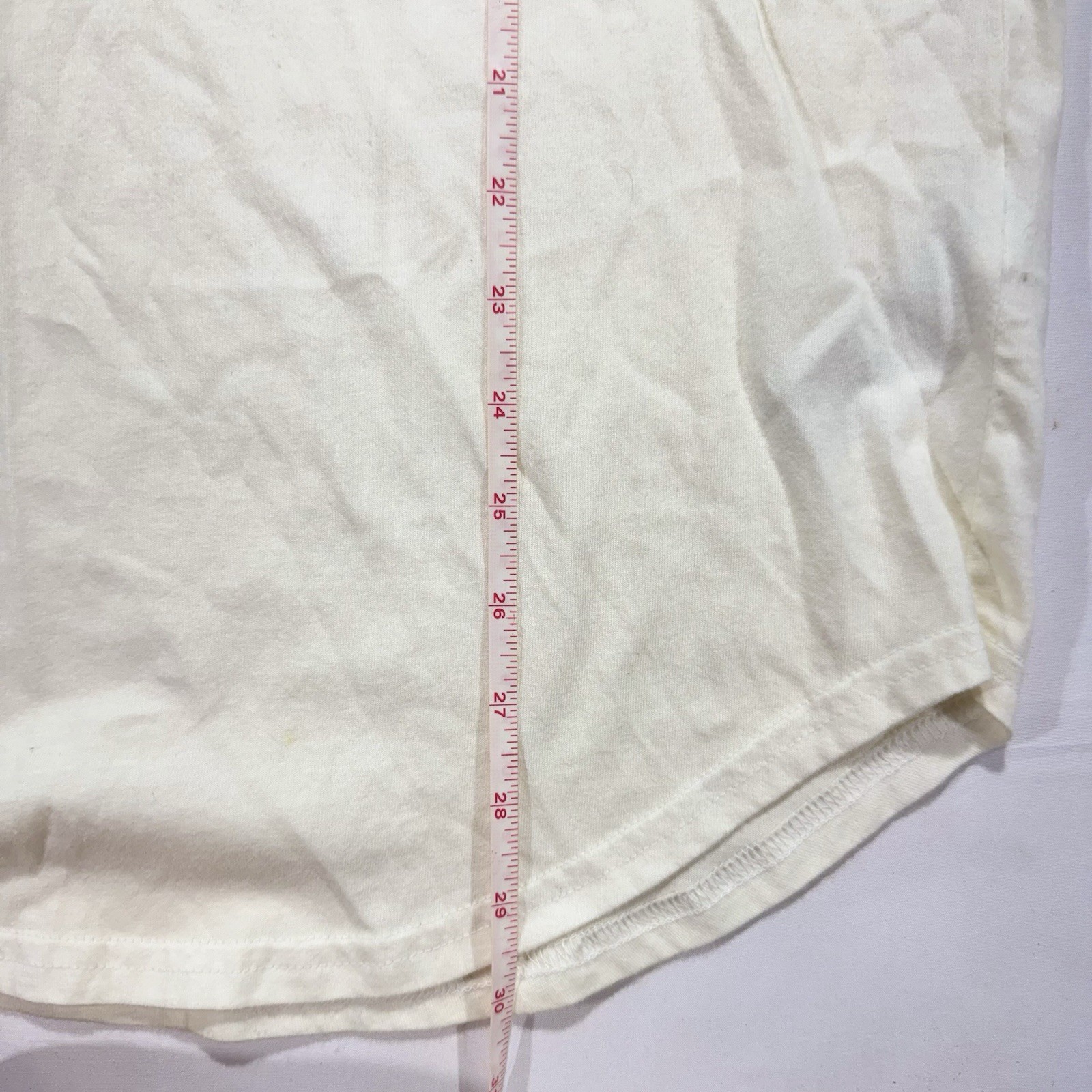 Hollister Men's Curved-Hem Graphic Long-Sleeve Tee Off-White Cream Color Size S gallery