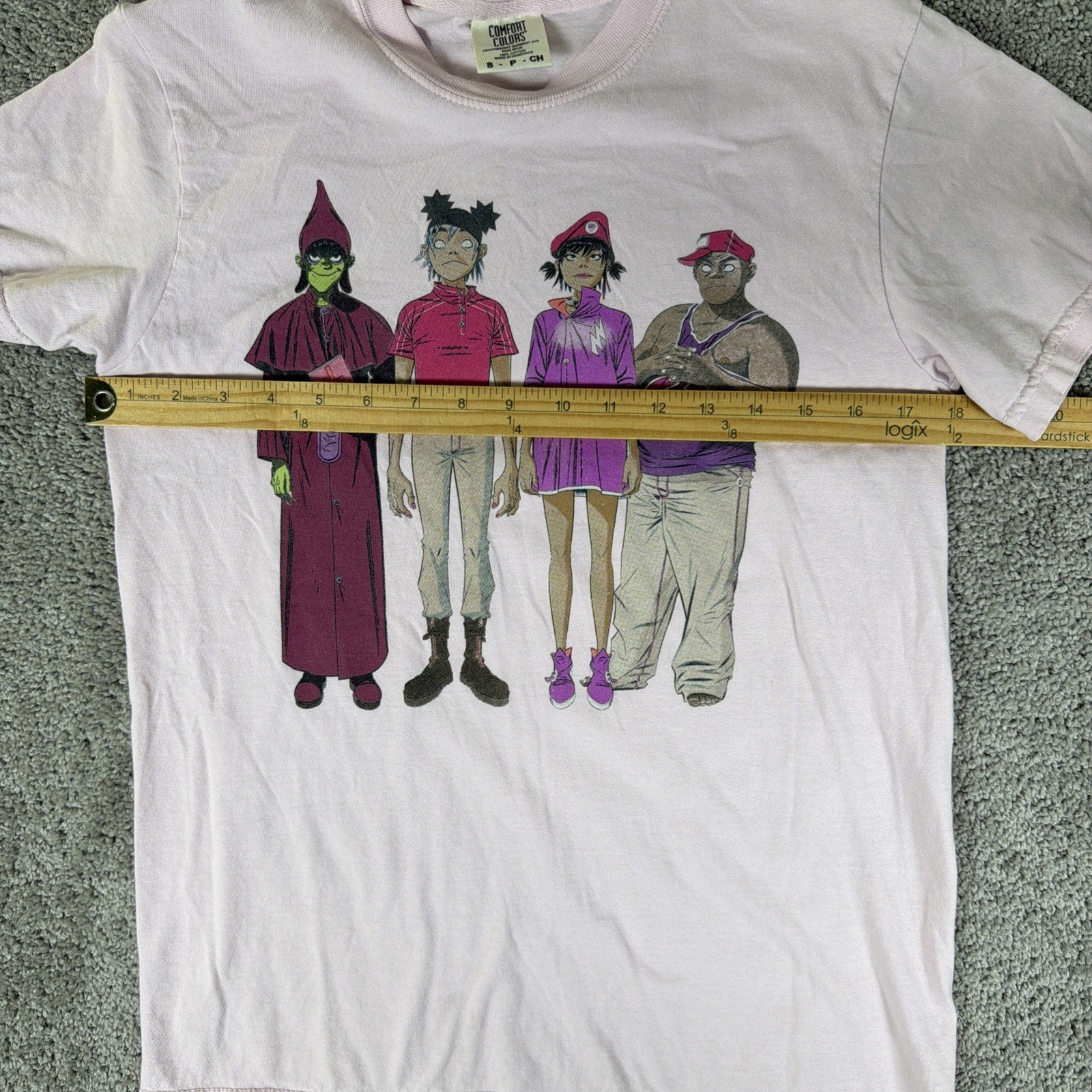 Gorillaz Shirt Adult S Light Pink 2022 North American Tour Double Sided Band Tee gallery