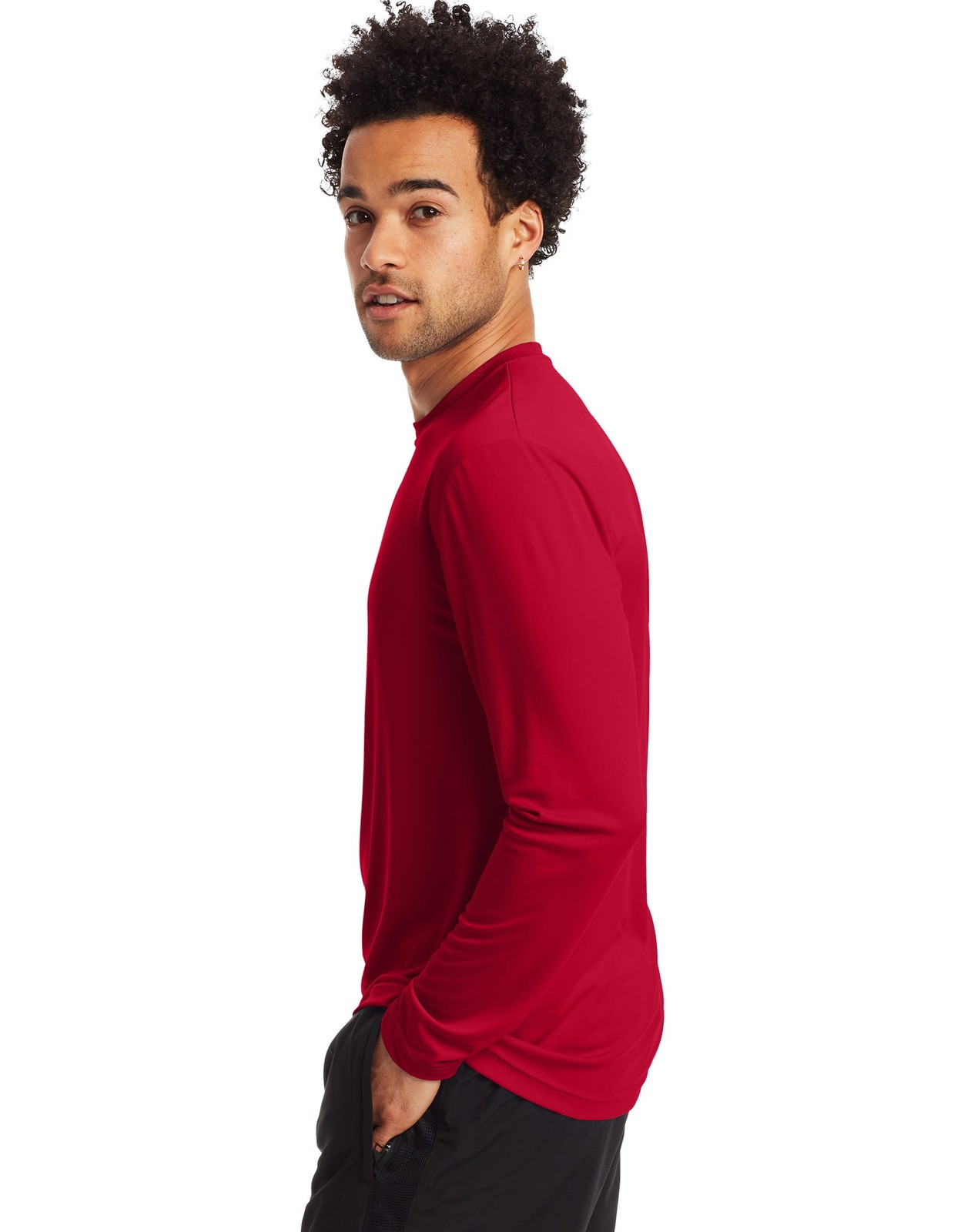 Hanes Long Sleeve Tee 2-Pack T-Shirt Sport Men's FreshIQ Cool DRI Jersey S-3XL gallery
