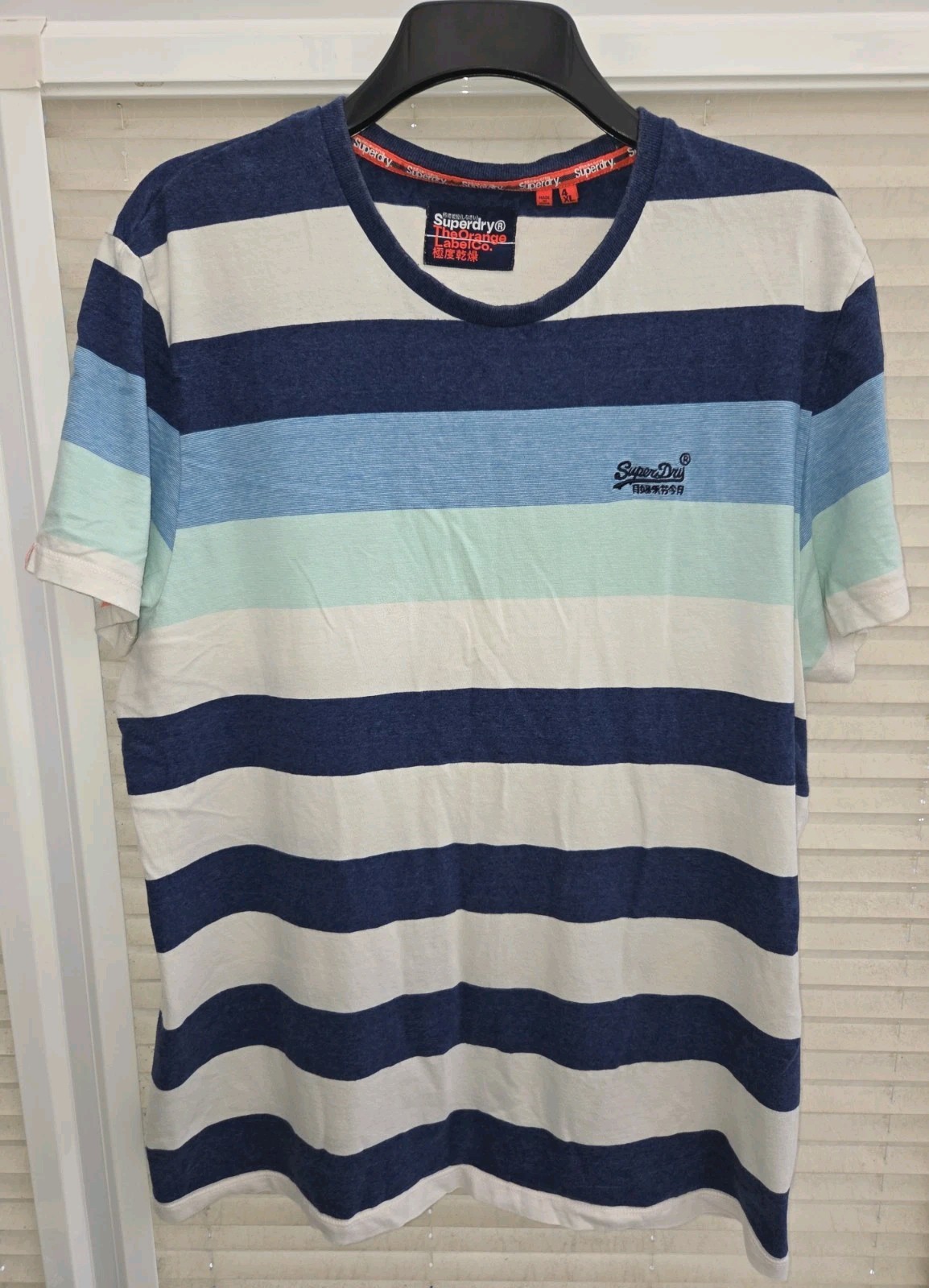 Mens 4XL XXXXL Superdry Multicoloured T-Shirt Blue Chest Logo. Good Clean Cond. gallery