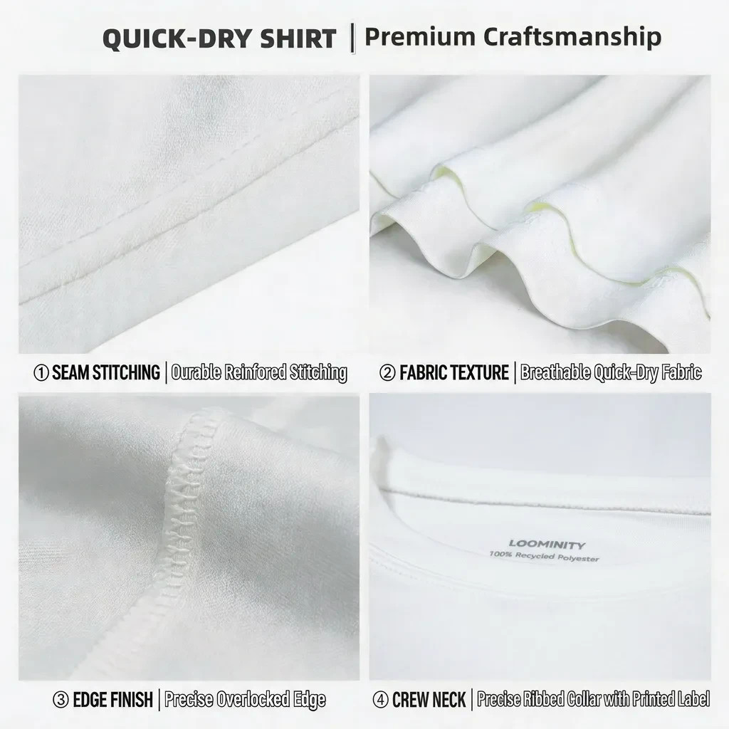 Quick Dry Athletic T-Shirt UPF50+ Moisture Wicking Crew Neck Short Sleeve gallery