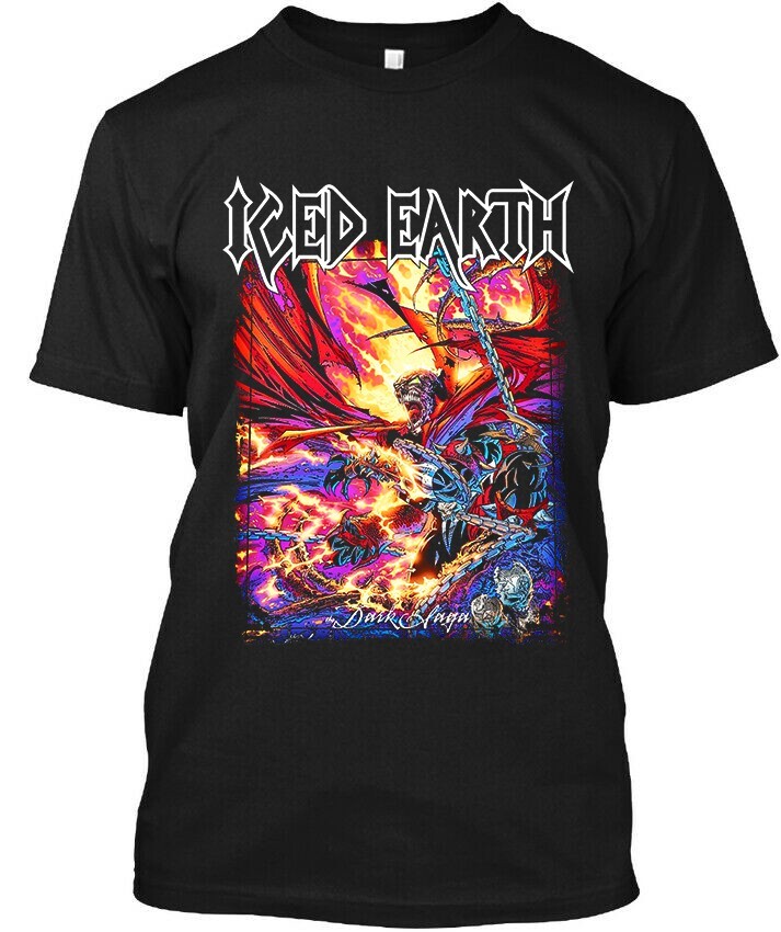 Limited New Popular Iced Earth The Dark Saga American Graphic Logo T-SHIRT S-4XL