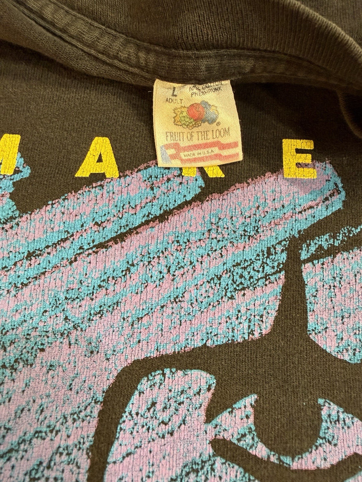 Fruit of the Loom 80s 90s Toymaker's Dream Double-Sided Graphic Black Men's L gallery