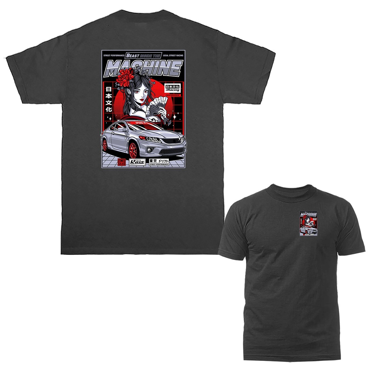 Beast Inside Drift Streetwear Imported Tuned Custom JDM Sports Car T-shirt gallery