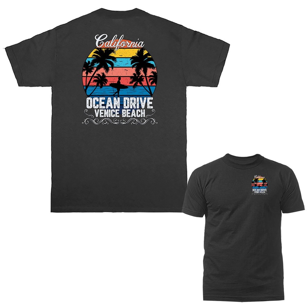 California Ocean Drive Venice Beach Surfing T-shirt