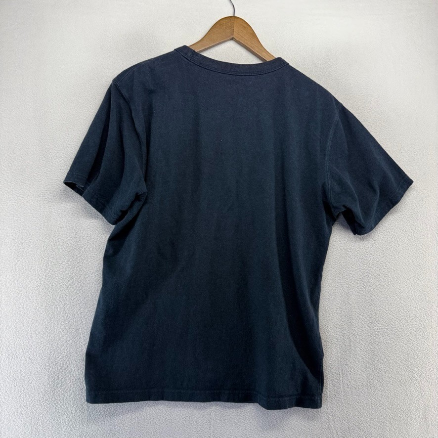 Uniqlo Blank Shirt Men's medium Blue Navy Crewneck Heavyweight Thick Collar Crew gallery