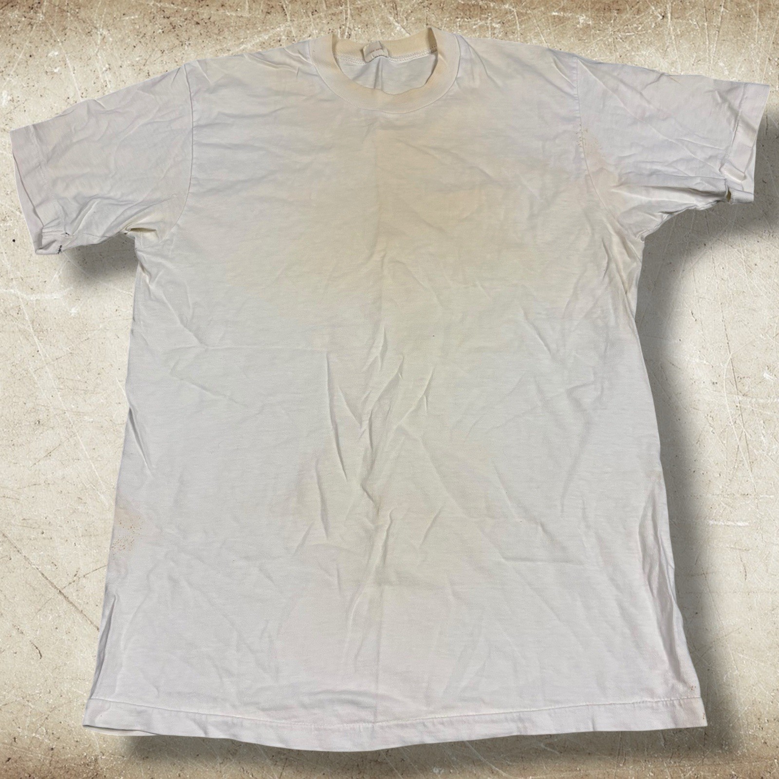 Vintage 70s Jcpenny Blank White Shirt Towncraft Polycotton Single Stitch Size M
