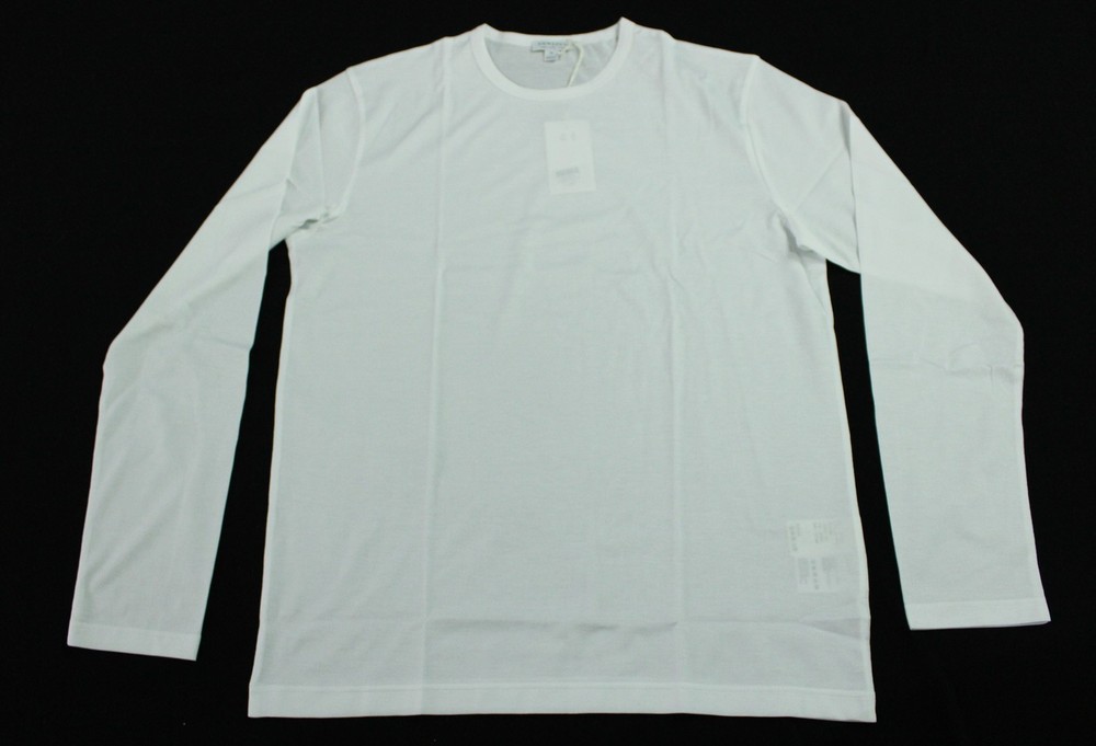 Sunspel Men’s Long Sleeve Classic Base Layer T‑shirt NN7 White Medium NWT