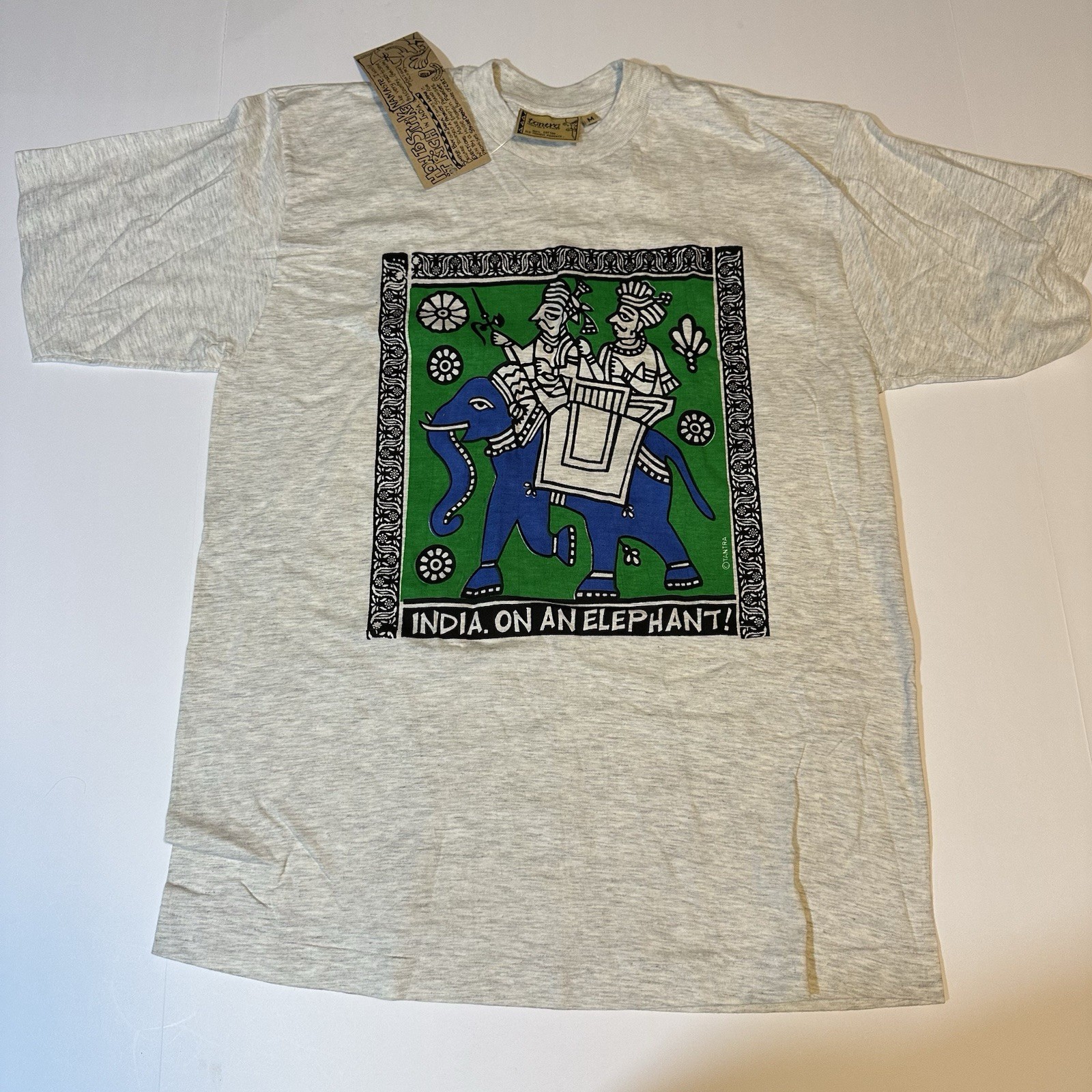Vtg 90s Tantra India On A Shirt T Shirt Single Stitch Travel Elephant Sz M NWT gallery