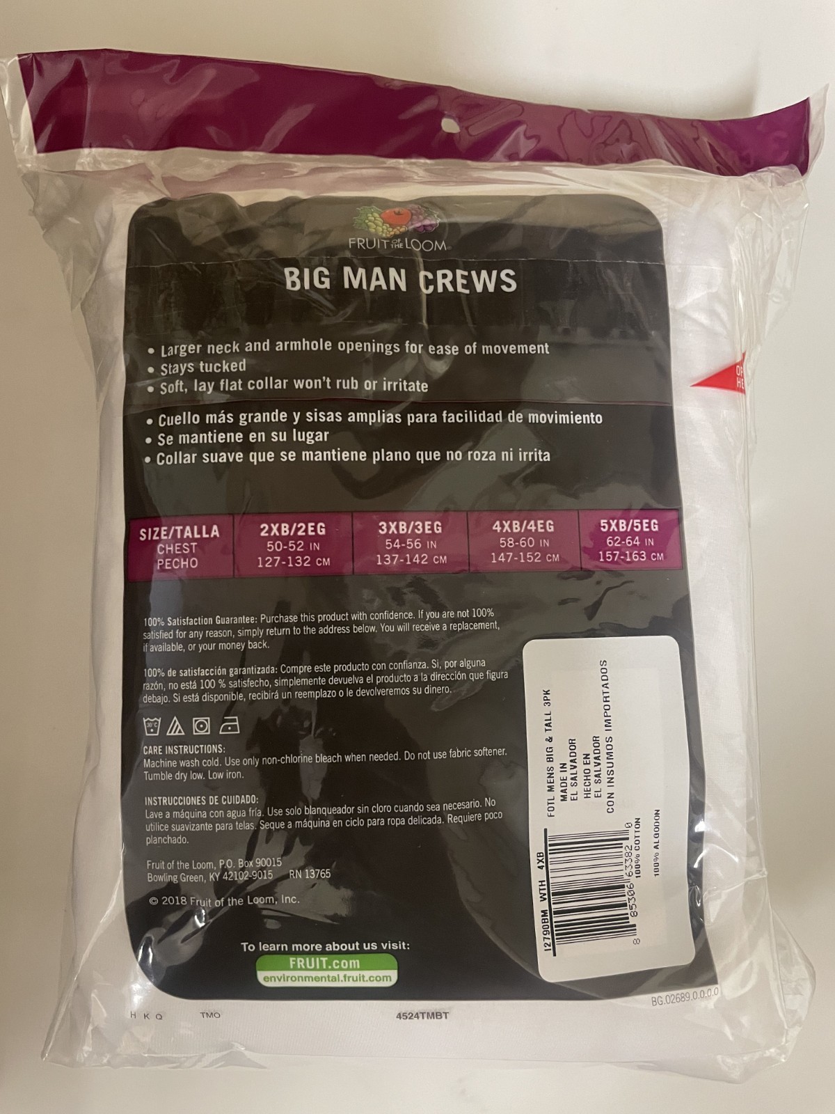 Men's Fruit Of The Loom T-Shirts Crew Neck White 5-6Pack Slightly Imperfect gallery