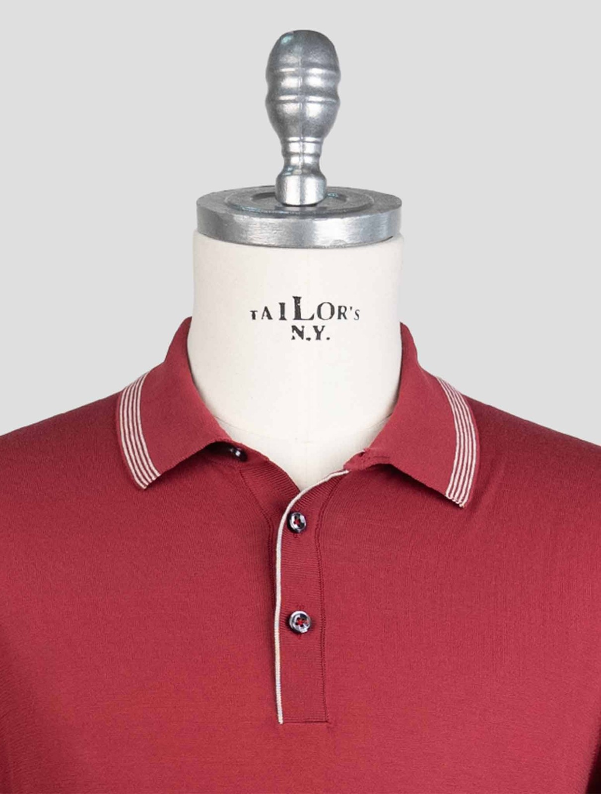 NEW CESARE ATTOLINI RED COTTON POLO US 46 - EU 56 AMZ10 gallery