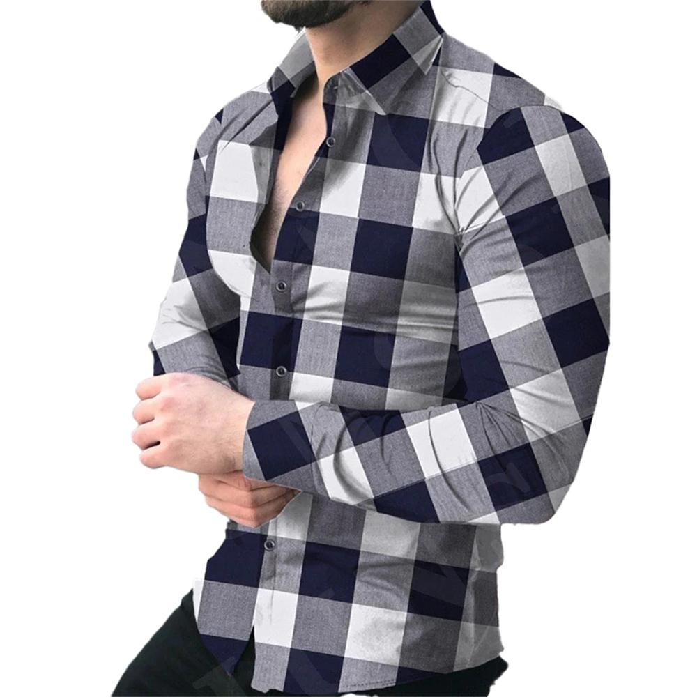 Camisas De Manga Larga a Cuadros Para Hombre Camisa De Vestir De Negocios CamiSO gallery