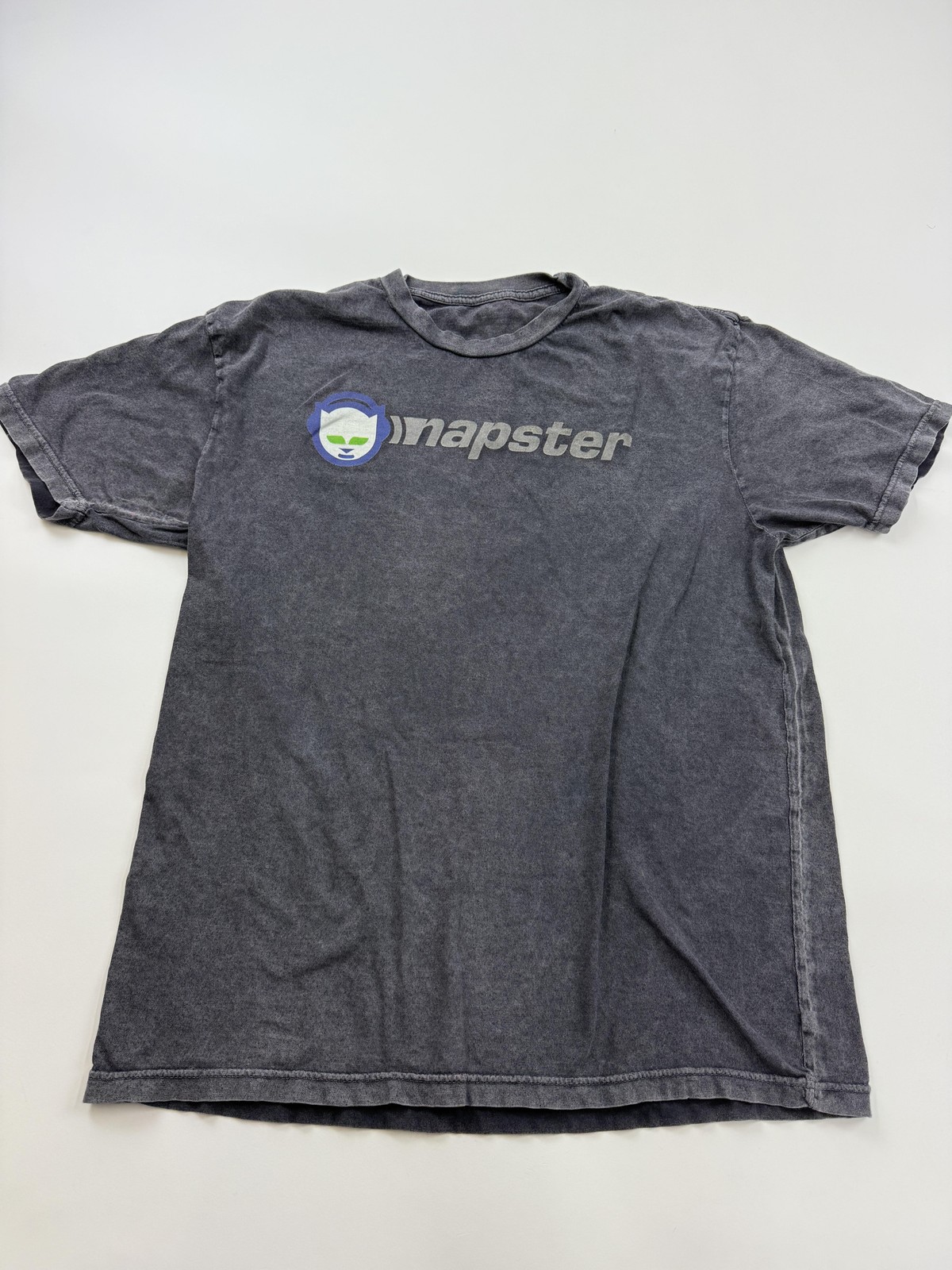 Napster Shirt Mens XL Gray Logo Graphic Tee Tagless Y2K Internet Music Retro