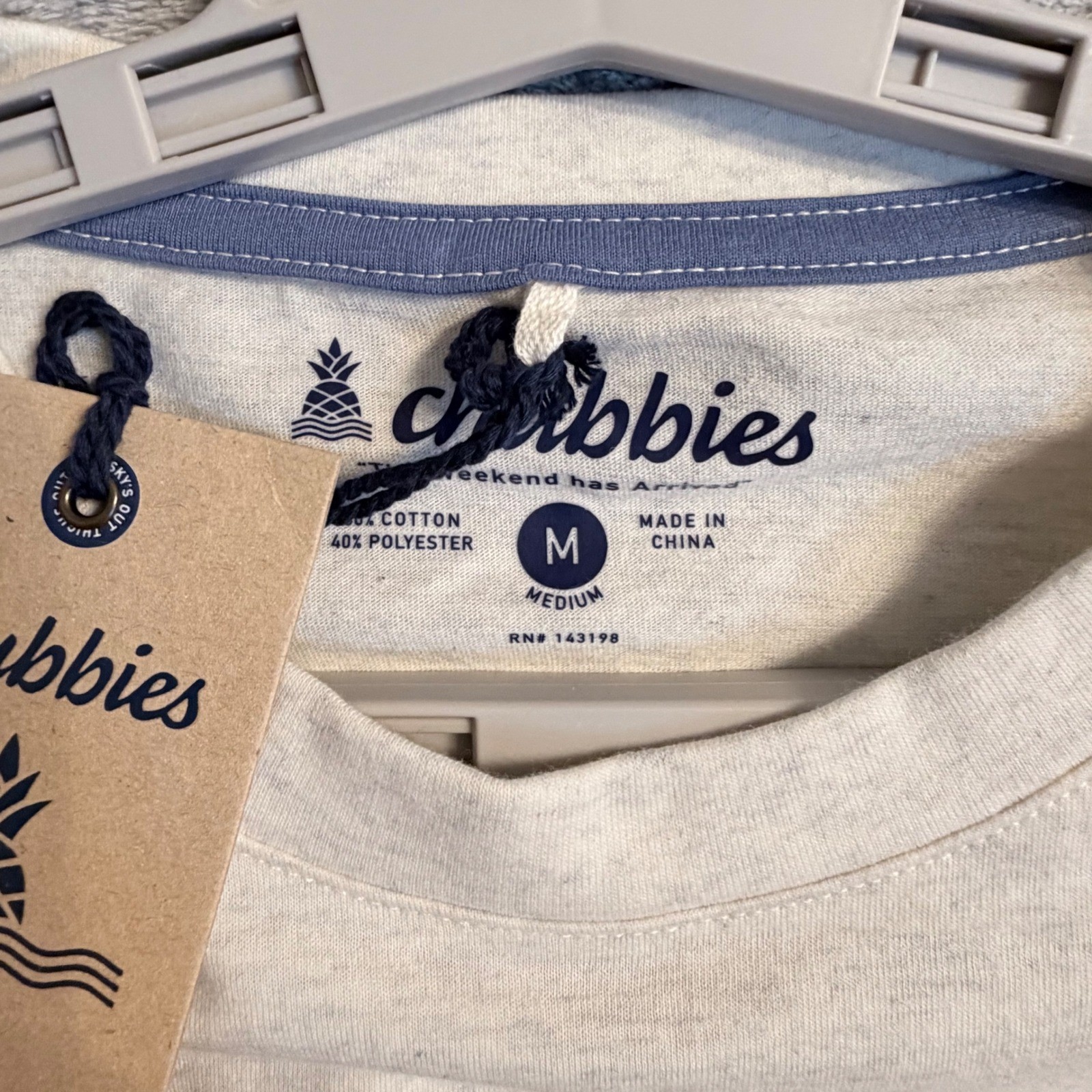 Chubbies The Bowl of Oatmeal Pocket T-Shirt Mens Medium M Cream Tan Gray Casual gallery