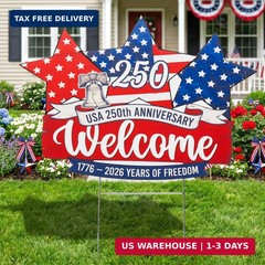 American 250th Anniversary Decorations 1776-2026 USA 250 Years Birthday Yard Sig