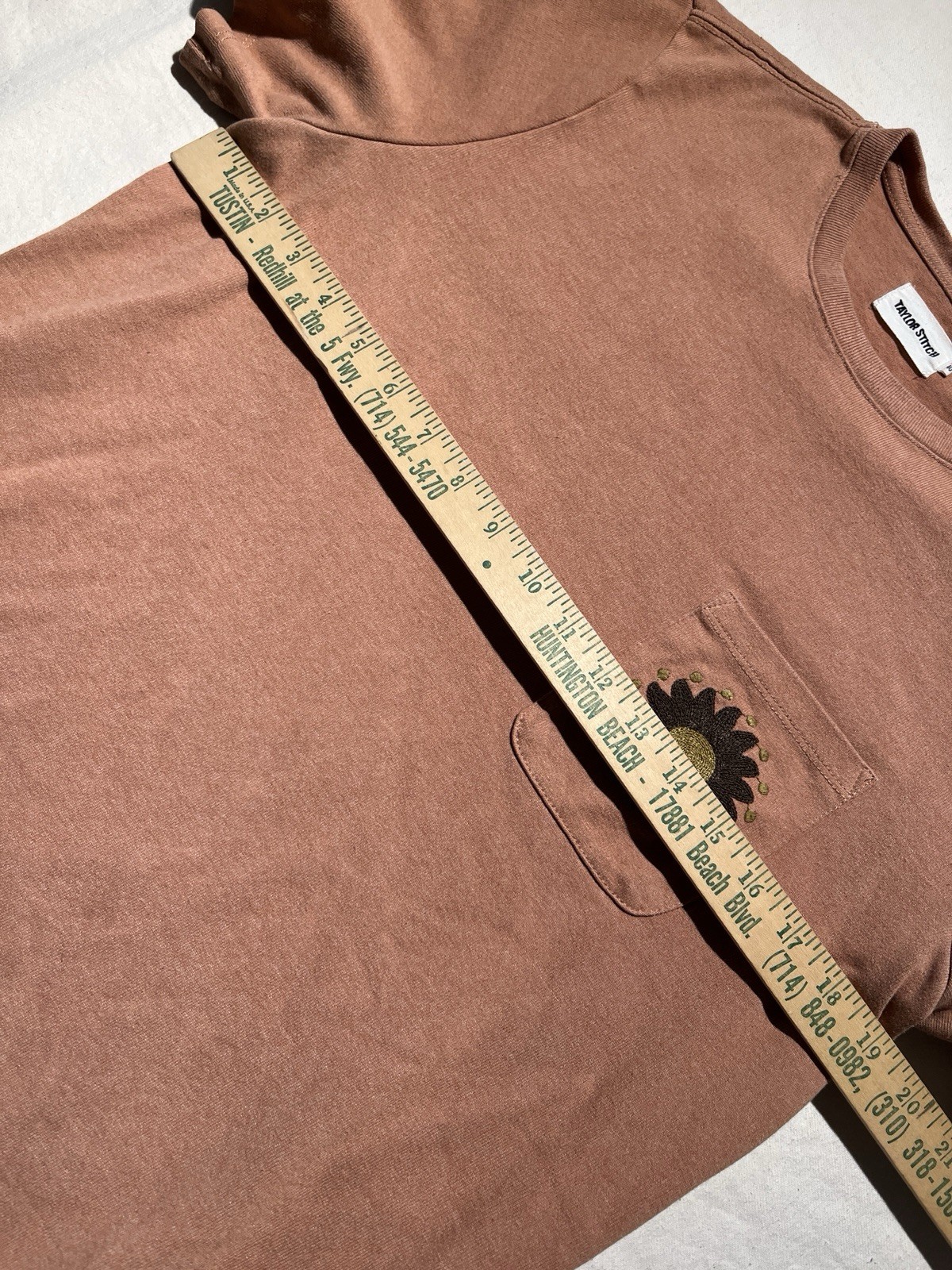 Huckberry Taylor Stitch Embroidered Heavy Bag Tee Shirt Dried Acorn Aubade 40 gallery
