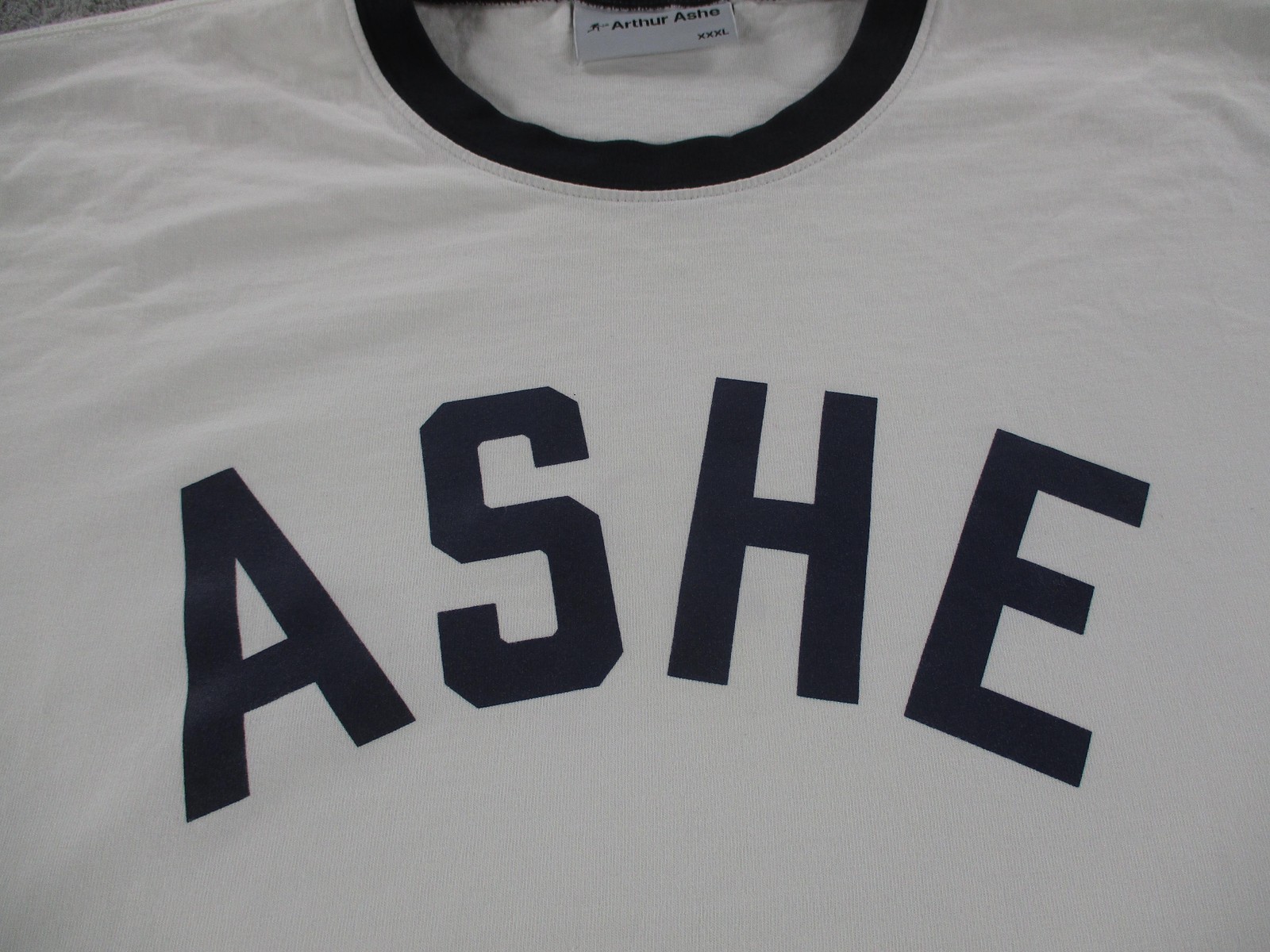 Arthur Ashe Shirt Mens 3XL White ASHE Logo Ringer Tennis Graphic T-Shirt gallery