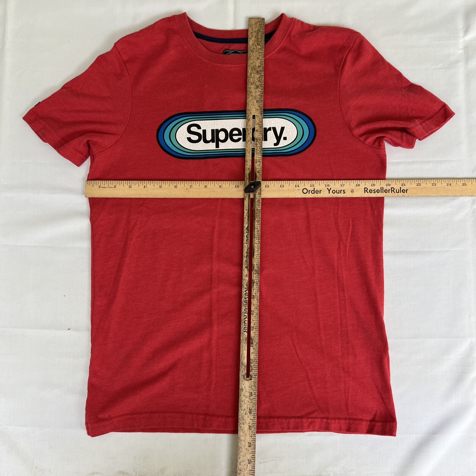 SUPERDRY T Shirt Men's Size Medium RED Premium Streetwear Distressed Print 1363 gallery