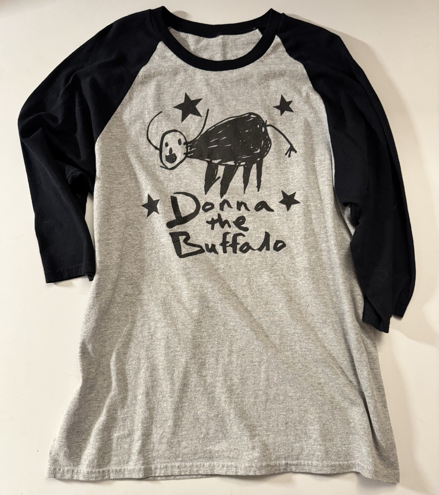 Rare Donna The Buffalo - Vintage Concert T-Shirt No Tag Baseball Style Black gallery
