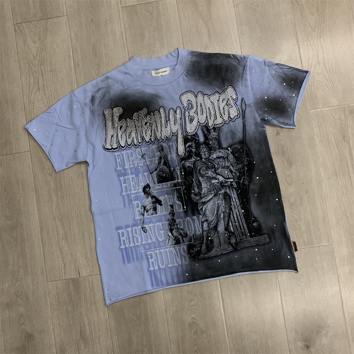 HIGH STREET RHINESTONE VINTAGE T SHIRT MEN WOMEN HIPSTER SHORT SLEEVE SUMMER TOP