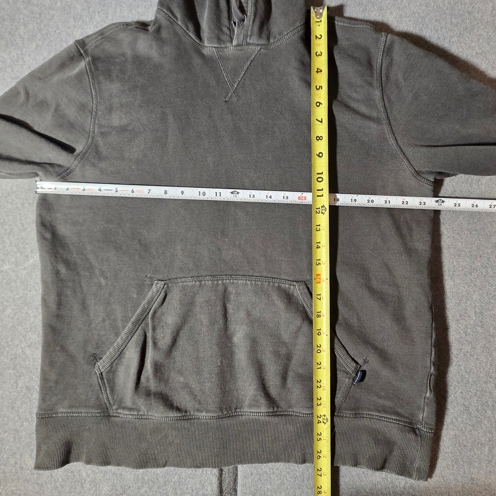 MEN'S HOODIE SWEATSHIRT Lucky Brand Gray Pullover Kangaroo Pocket Sz L Flag gallery