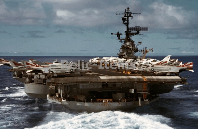 Vietnam Picture Photo USS Coral Sea with F-4B Phantom II fighters 1971 0568