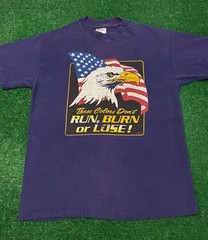 Vintage 80s 90s USA Eagle These Colors Dont Run Patriotic Biker VTG Shirt Mens M