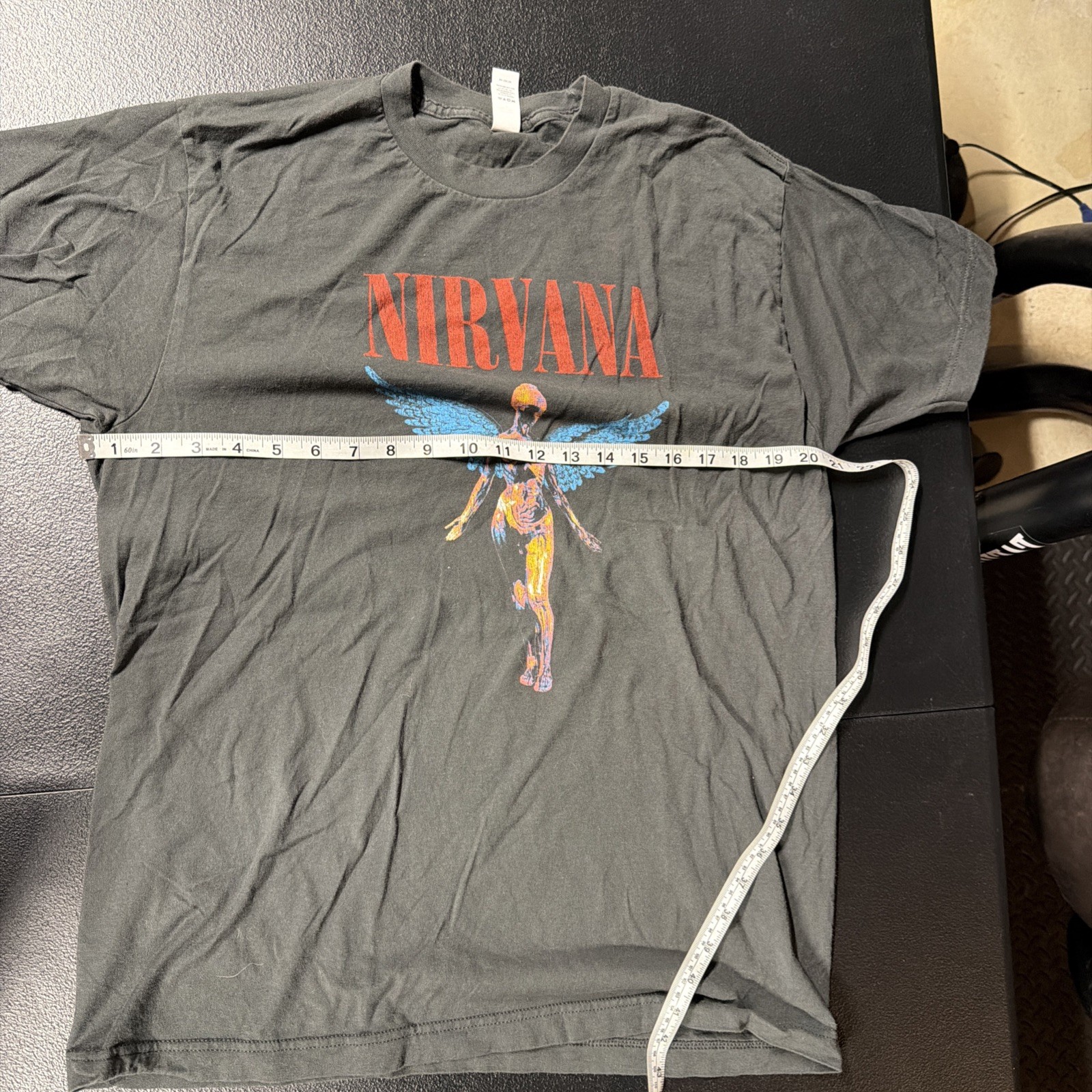 Vintage Nirvana T-Shirt In Utero Grey Cotton Kurt Cobain Grunge Size Large EUC gallery
