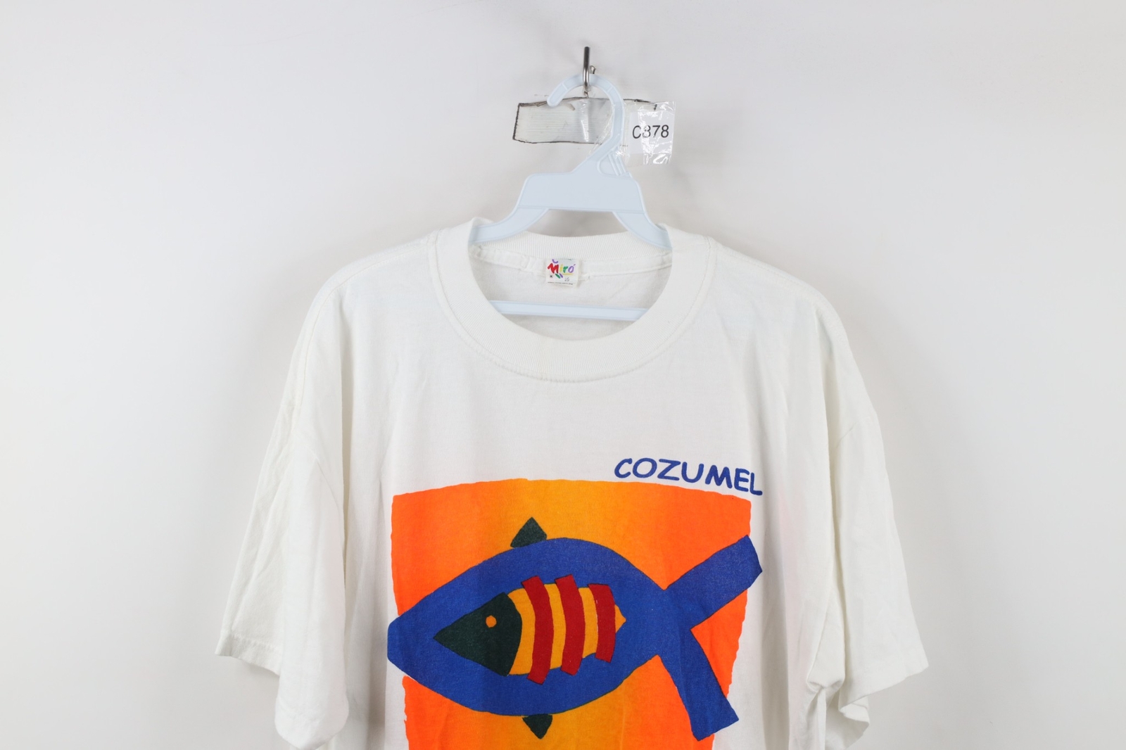 Vintage 90s Y2K Streetwear Mens Large Abstract Art Fish Cozumel Mexico T-Shirt gallery