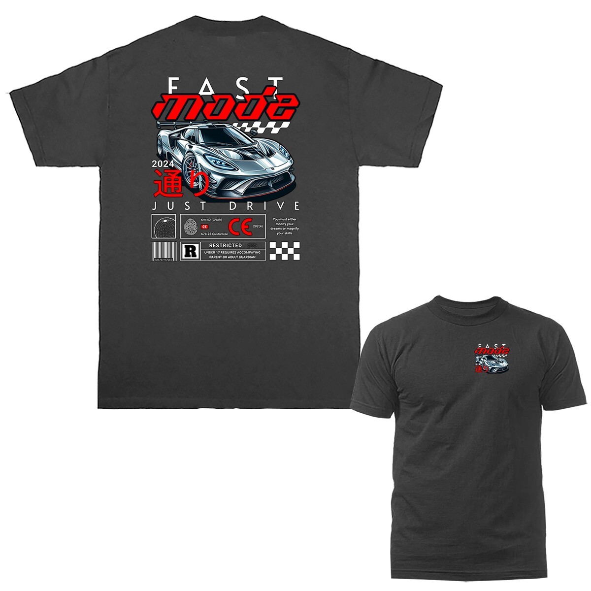 Fast Mode Imported Tuned Custom JDM Sports Car Graphic T-shirt gallery