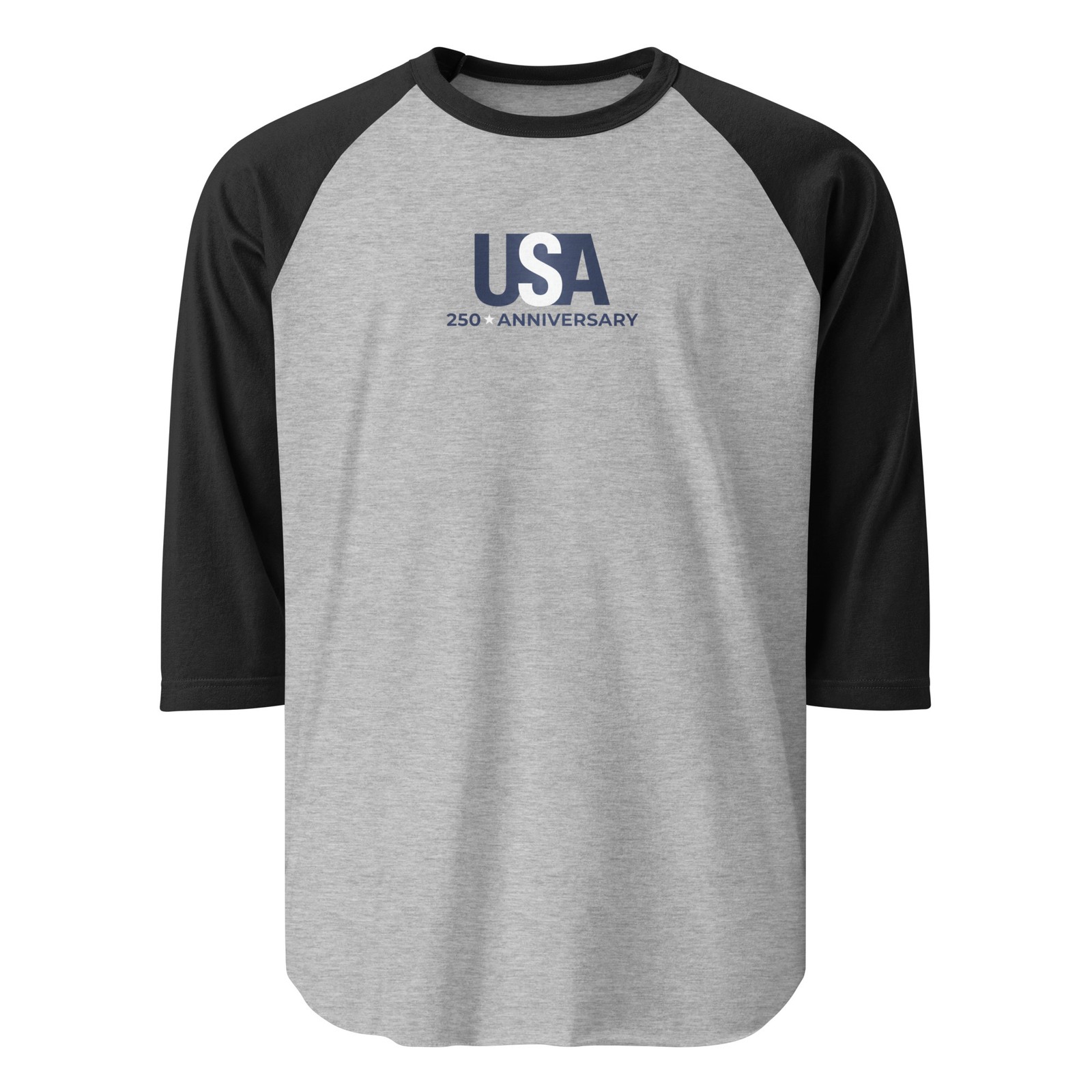 USA 250 ANNIVERSARY Navy 3/4 sleeve raglan shirt