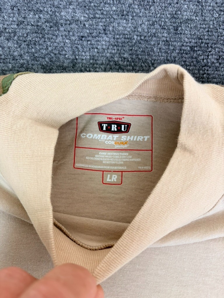 TRU-SPEC Tactical Combat Shirt Mens Tan Camo Cordura Baselayer Ripstop Size L gallery
