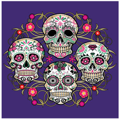 T-SHIRT–SUGAR SKULLS COLLAGE