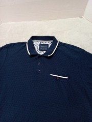 Stitches And Rivets Men’s Size XL Soild Blue Color Shirt 3 Button Stand Collard