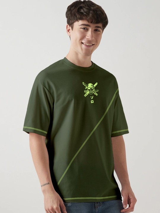 Zoro X King Of Hell Printed Drop-Shoulder Sleeves Oversized Cotton T-shirt gallery